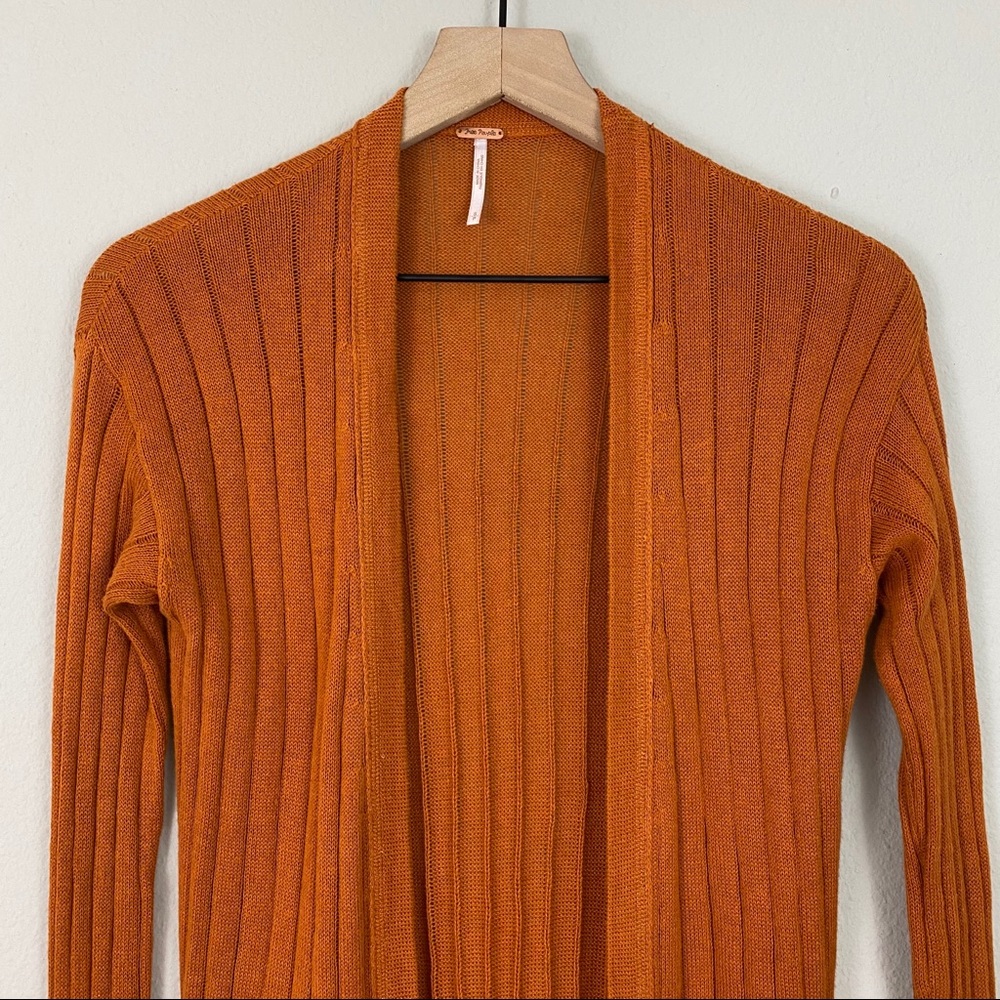 {free people} ribby rib linen blend cardigan - Picture 4 of 12
